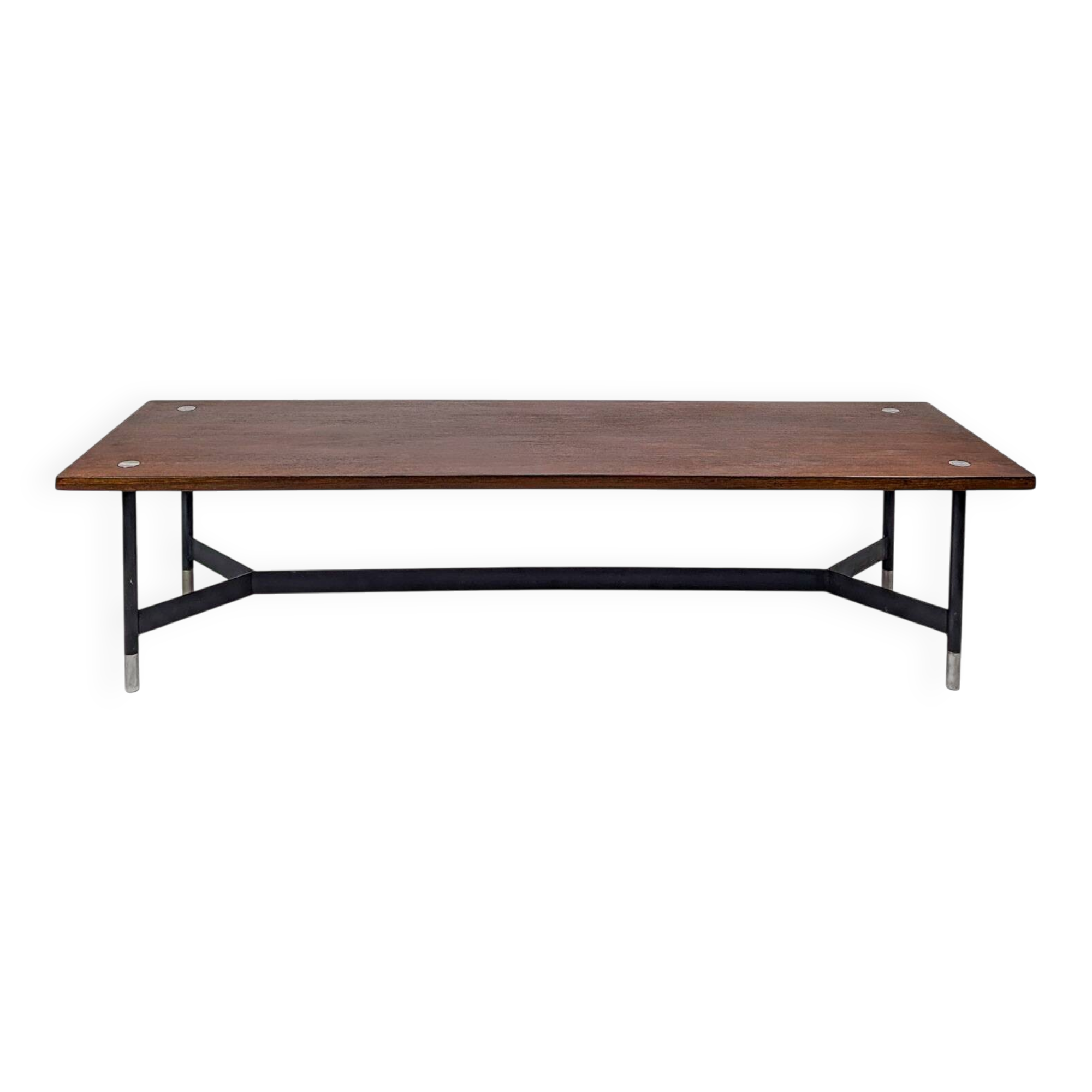 Banc italien en teck et métal, 1970