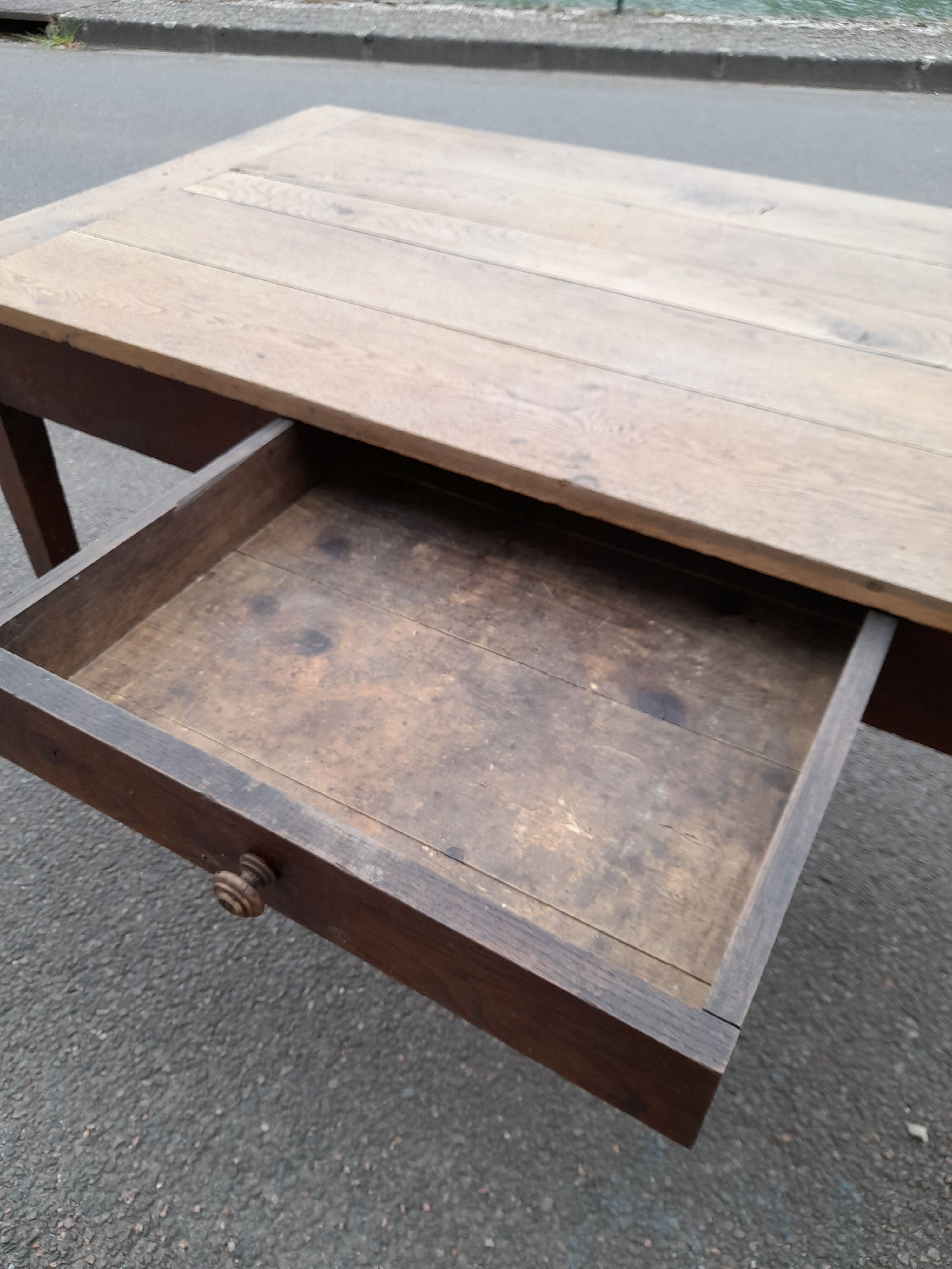 Old farm table 1900 in oak -1m67