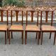 4 Art Deco solid oak cane chairs, circa 1950, with round legs