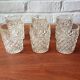 6 vintage italian clear pressed glass whiskey glasses