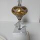 Lampe cristal taillé à la main et marbre blanc 57 cm