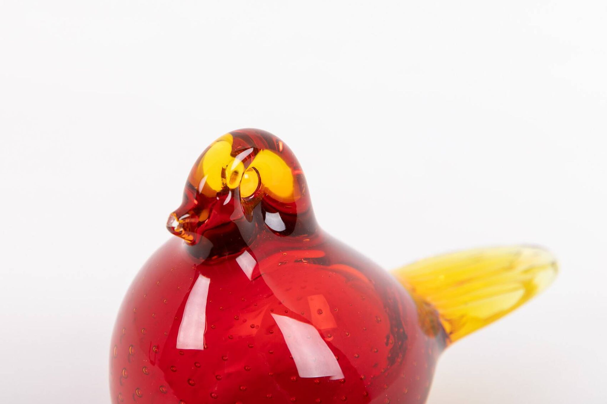 Sculptures d'oiseaux en verre artistique suédois de Bergdala, années 1970.