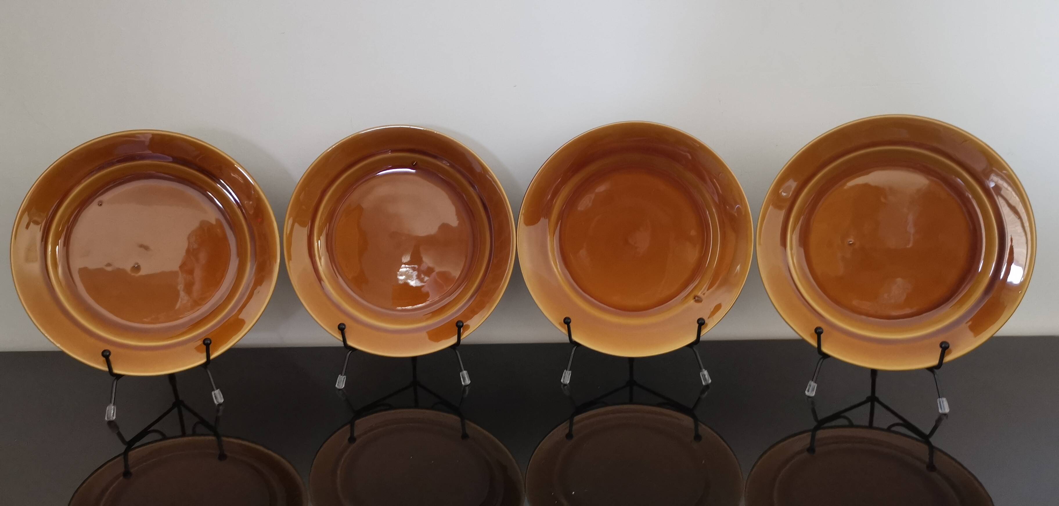 St Amand caramel glazed ceramic dessert plates