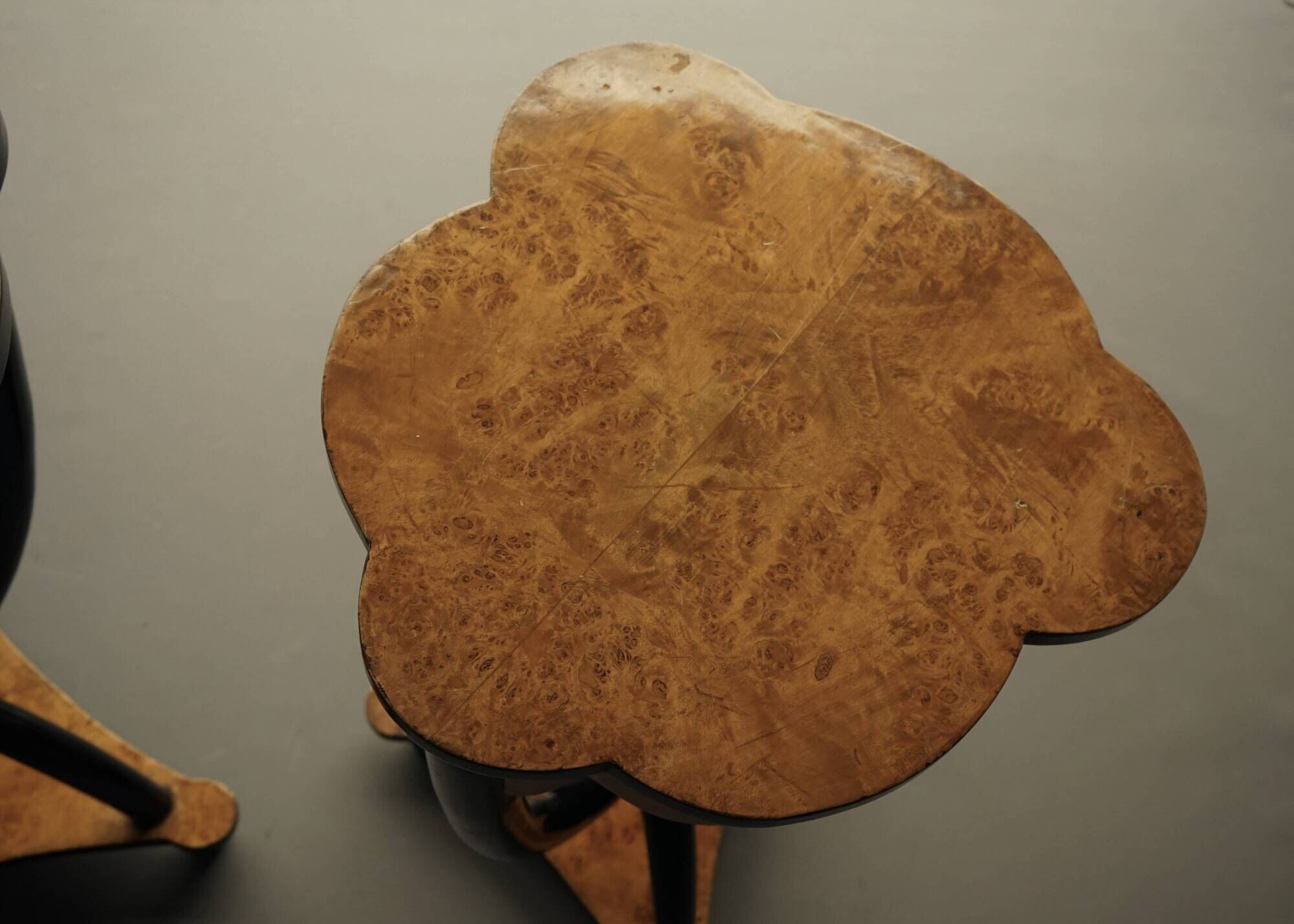 Decorative Italian Burl Maple and Birch wood Side Tables. 1950s