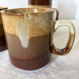 Vintage enameled stoneware mugs, England