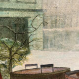 Anxian painting Painting seller of brown on vintage canvas