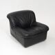 Modular black leather armchairs, 1970s