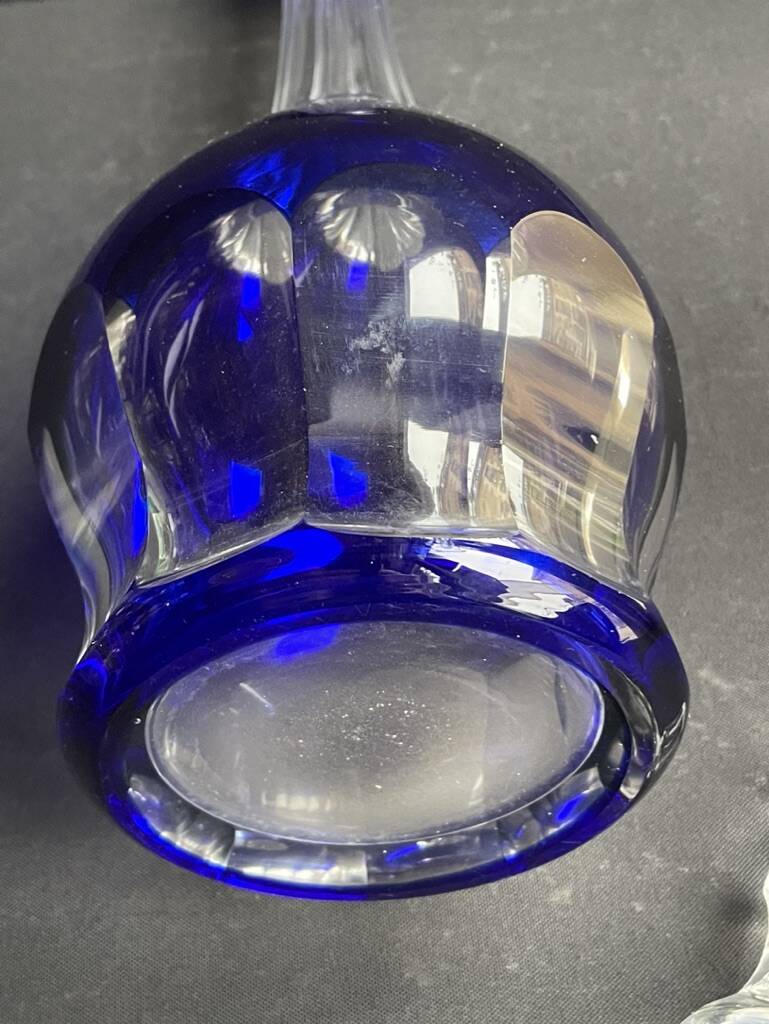 Large overlay cut crystal carafe (Roemer)