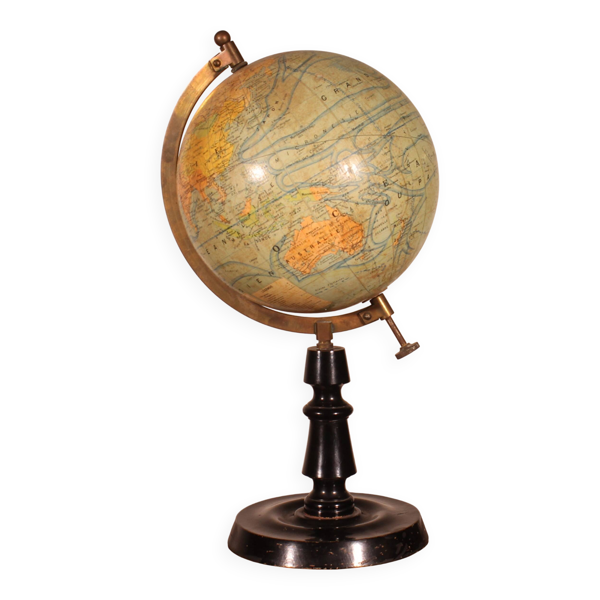 Globe terrestre par J.Forest éditeur Girard & Barrière, début du 20ème s.