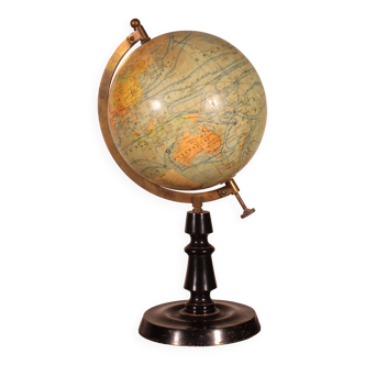 Globe terrestre par J.Forest éditeur Girard & Barrière, début du 20ème s.