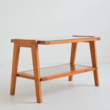 Table basse / Table d’appoint en pin double plateau 1970s