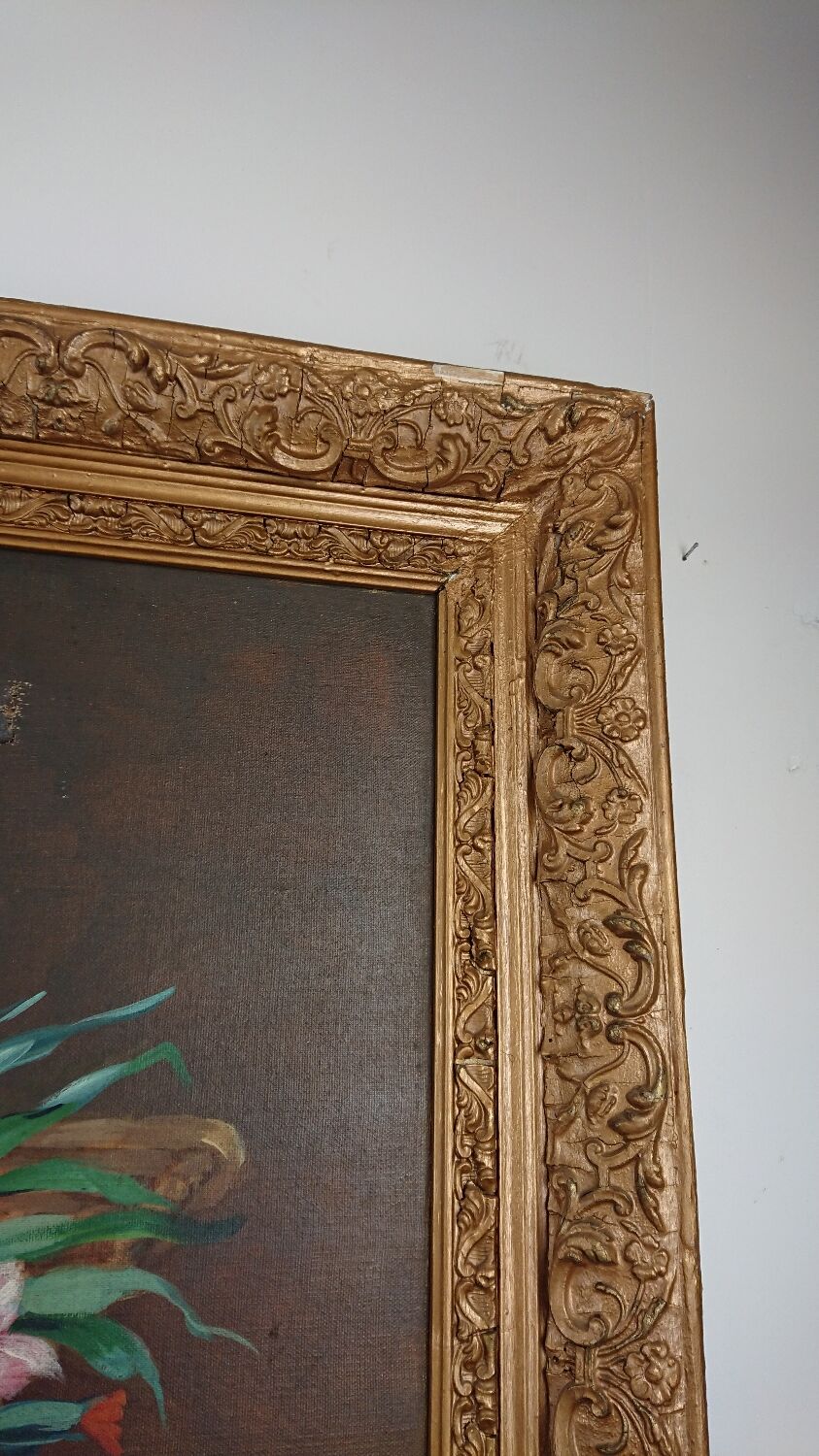 Tableau bouquet J. Vallet