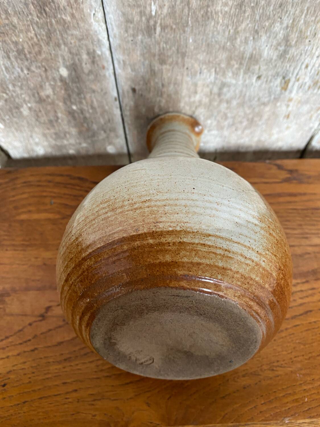 Old marais saint amand beige vintage stoneware pitcher