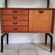 Adjustable wooden floor shelf, Louis Van Teeffelen - 1960