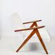 Vintage armchair B-310 VAR white structural boucle 1970s