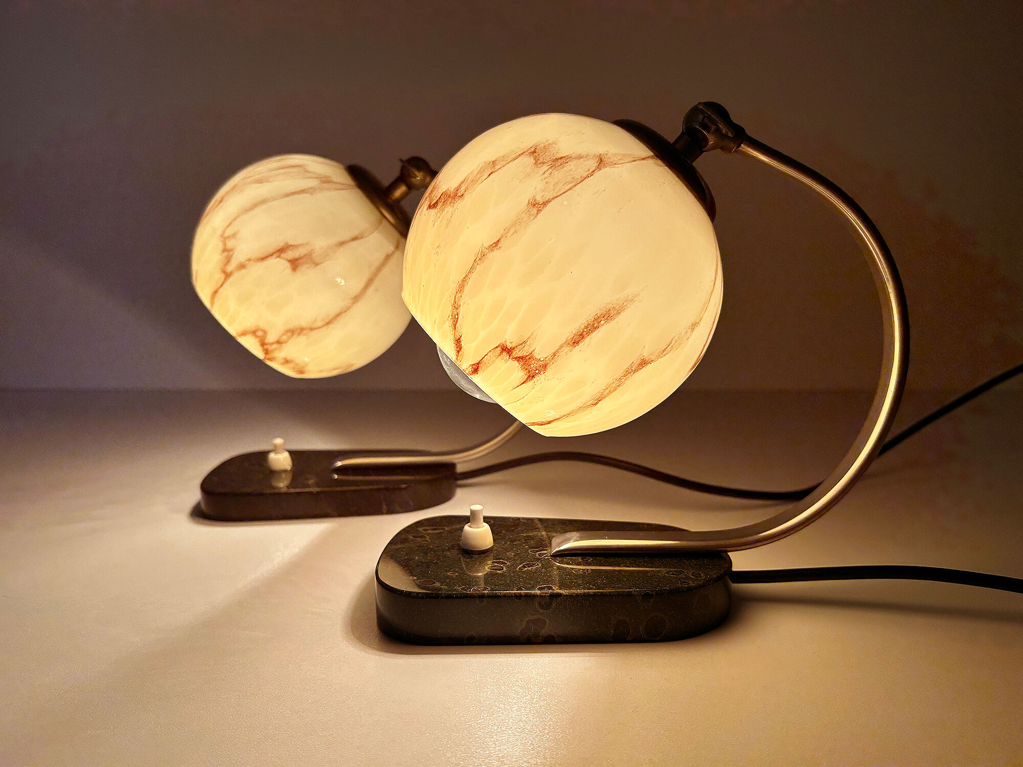 Pair of bauhaus art deco lamps 30s