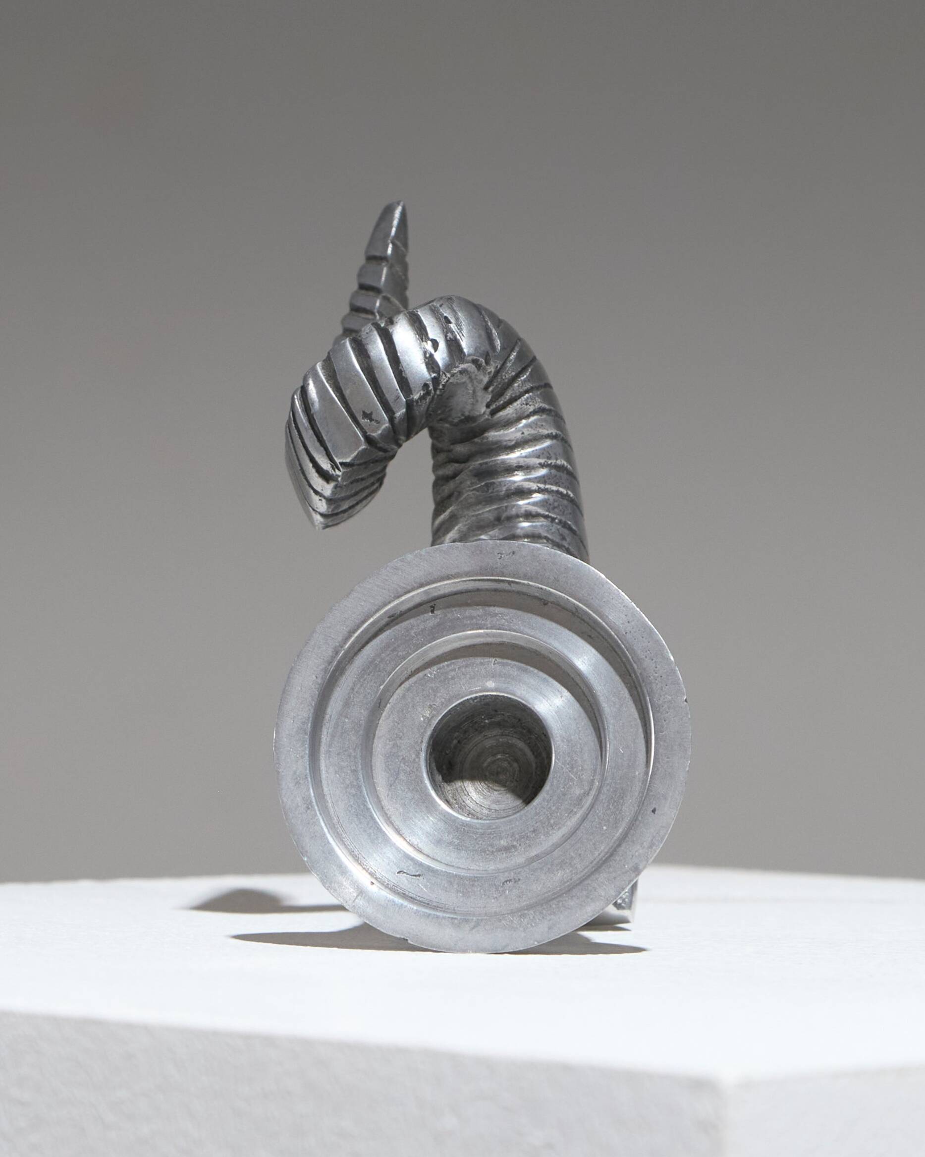 Pair of Horn Silver-Plated Candlesticks, 1960s