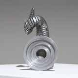 Pair of Horn Silver-Plated Candlesticks, 1960s