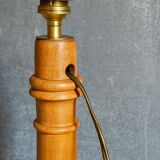 Old solid turned wooden lamp base