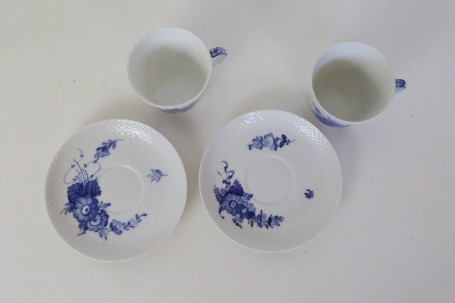 Pair of Blue Flowers Royal Copenhagen cups
