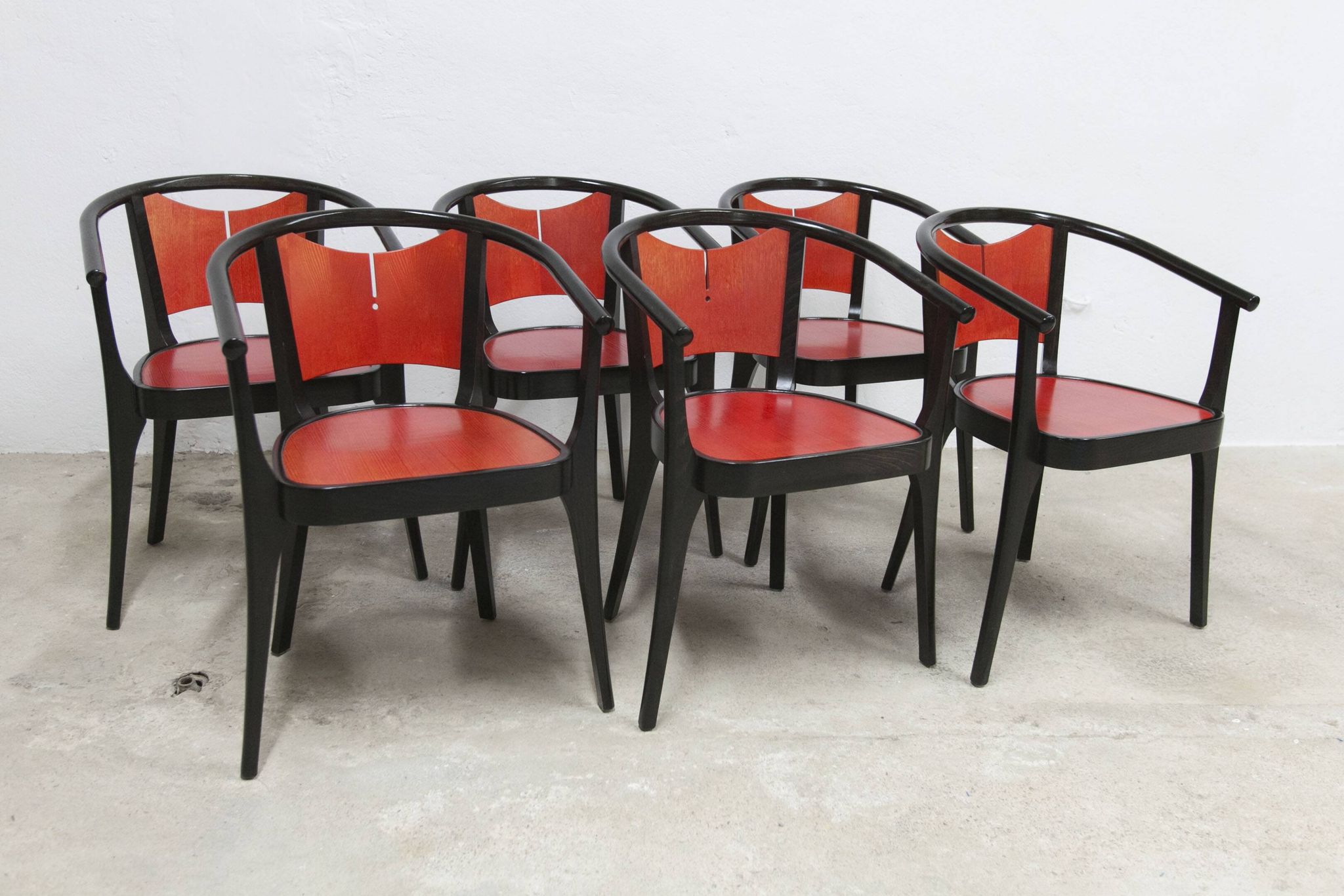Set of 6 Baumann Diese armchairs, designed by Pagnon Pelhaître