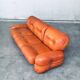 Mid-Century Modern Italian Leather 3 Seat Sofa, 1970s