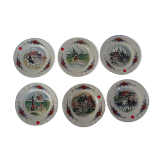 6 dessert plates LOUX Obernai 557112 sarreguemines