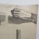 Dessin académique ancien, étude de mains Deleiderrier 1902