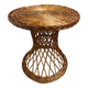 Table ronde d’appoint ou bout de canapé on osier tressé