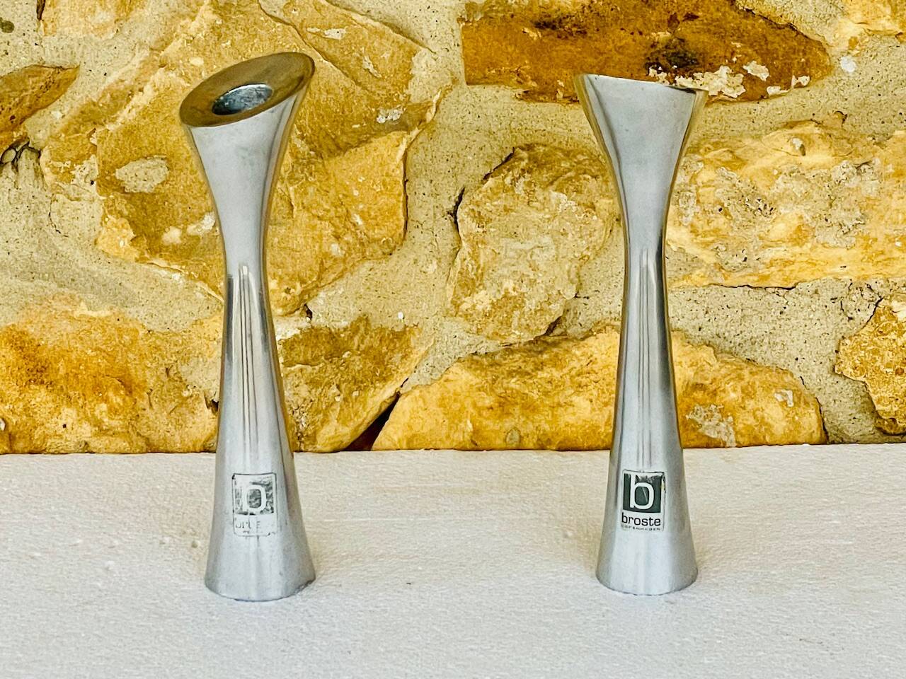 Scandinavian pair of candlesticks by Broste, Copenhagen circa 1970/1980.