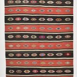 6x9 Red Cream Handmade Wool Vintage Rug, 178x274Cm