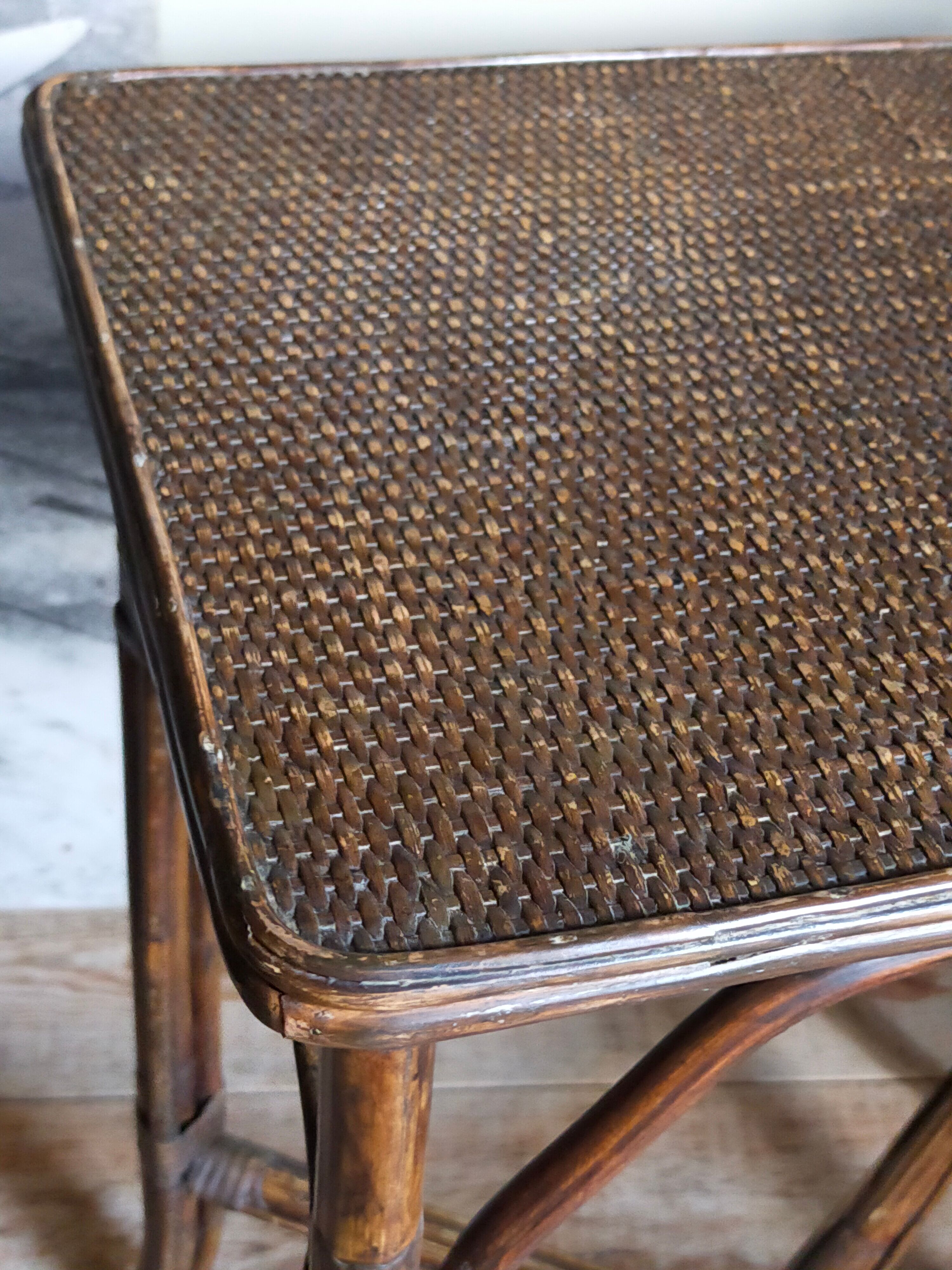 Side service table in old rattan