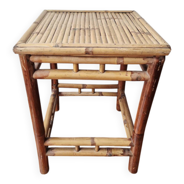 Table basse Vintage en bambou et rotin '1970s – Style Bohème/Exotique