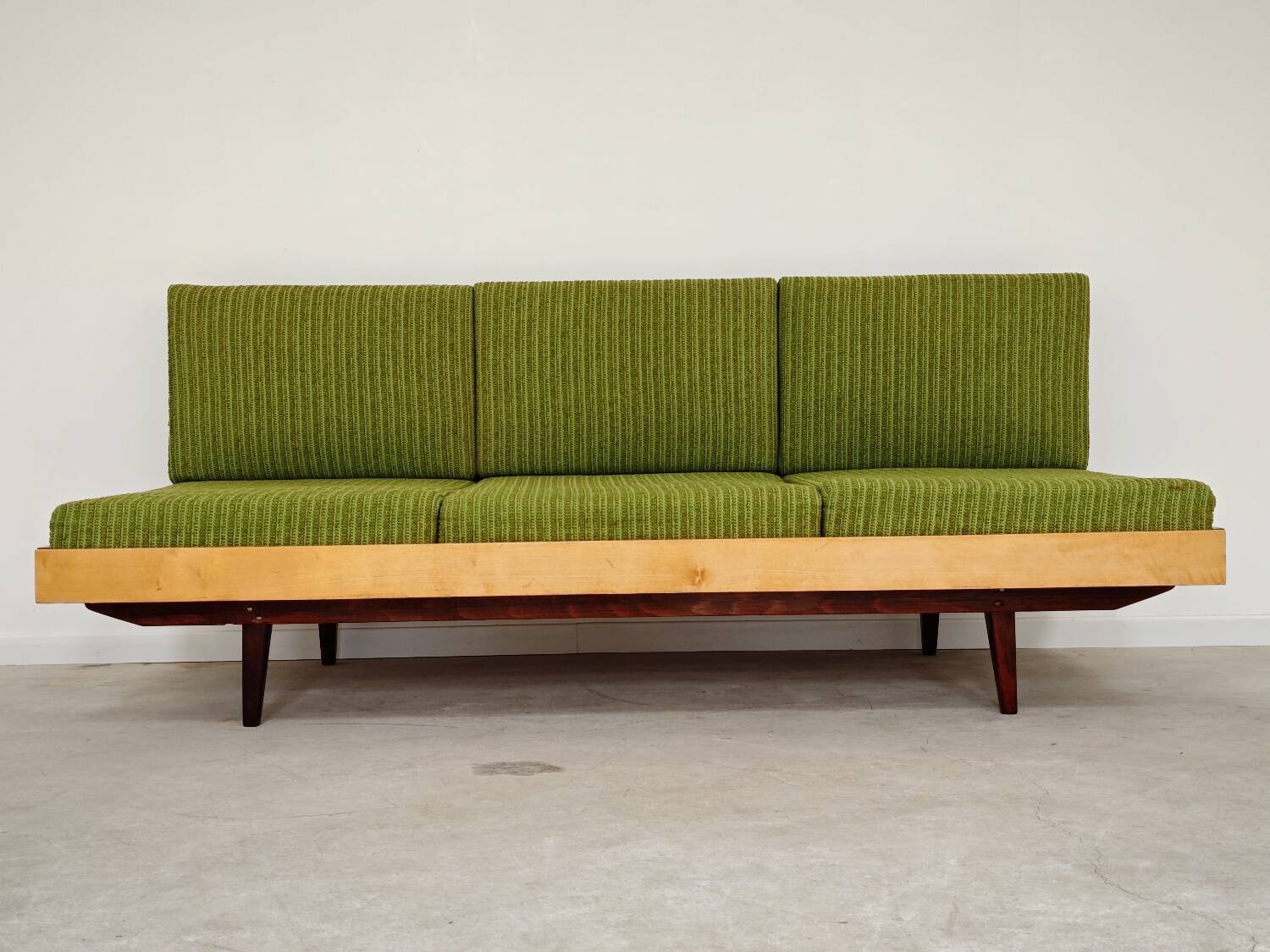 Jitona Sobeslav 1970s Green Fabric Folding Sofa