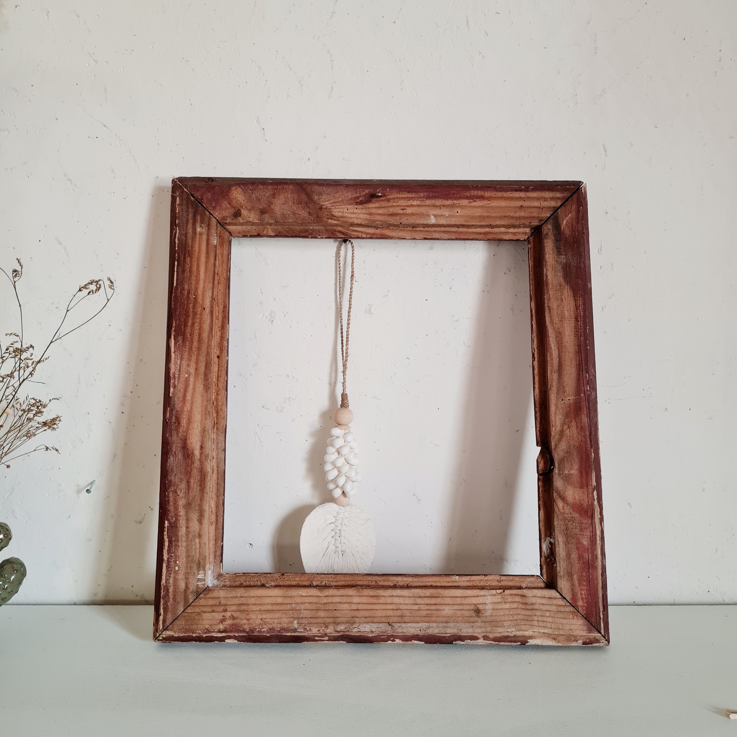 Old frame wood dark burgundy color