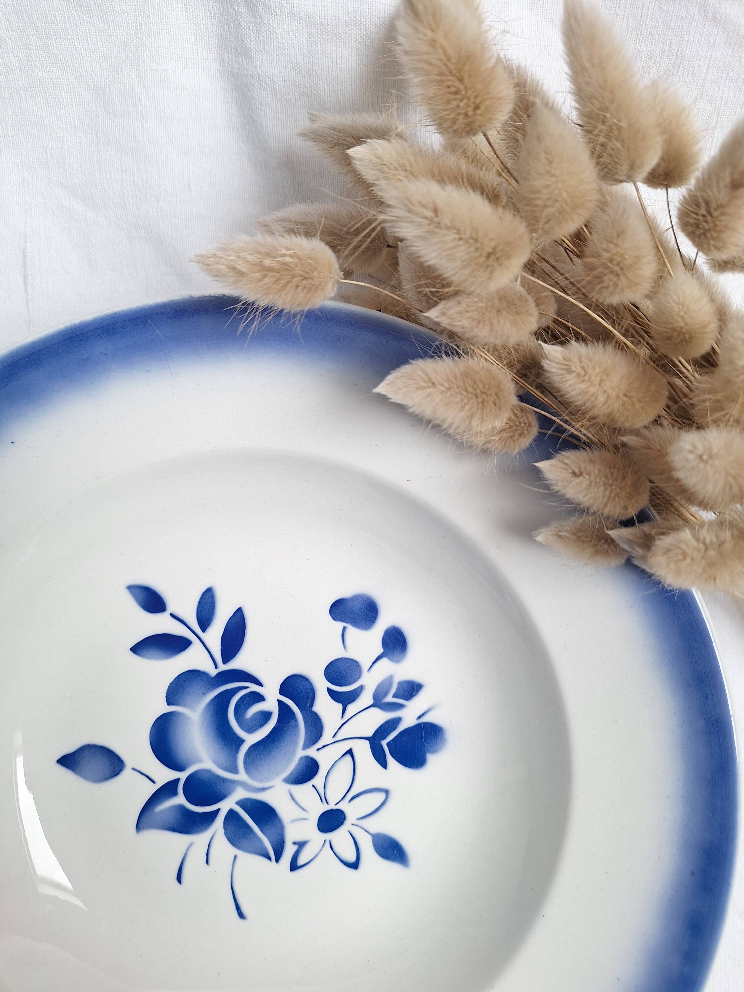 Badonviller art deco blue deep dish