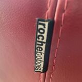 Curl armchair in red leather by Roche Bobois