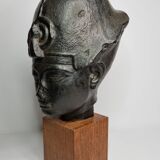 Bust of Amenophis III in patinated plaster in imitation of stone, 45 cm