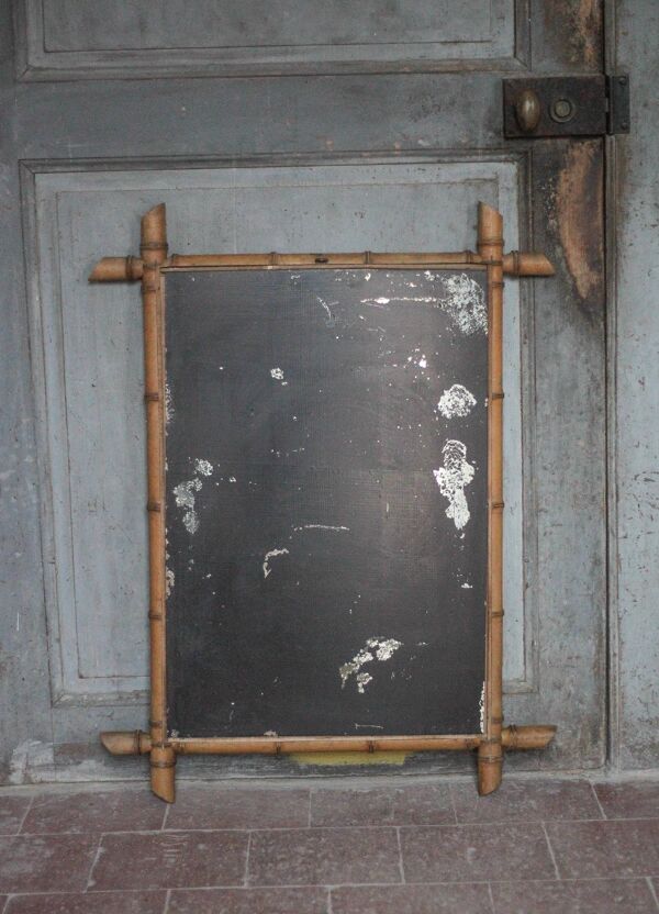 Miroir bois imitation bambou, miroir mural ancien, déco
