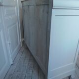 Vintage pearl gray sideboard, pitch pine top