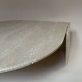 Travertine eye-shaped coffee table