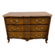 Louis XV crossbow commode in walnut, three drawers, 18th century.