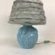Art Deco blue opaline lamp