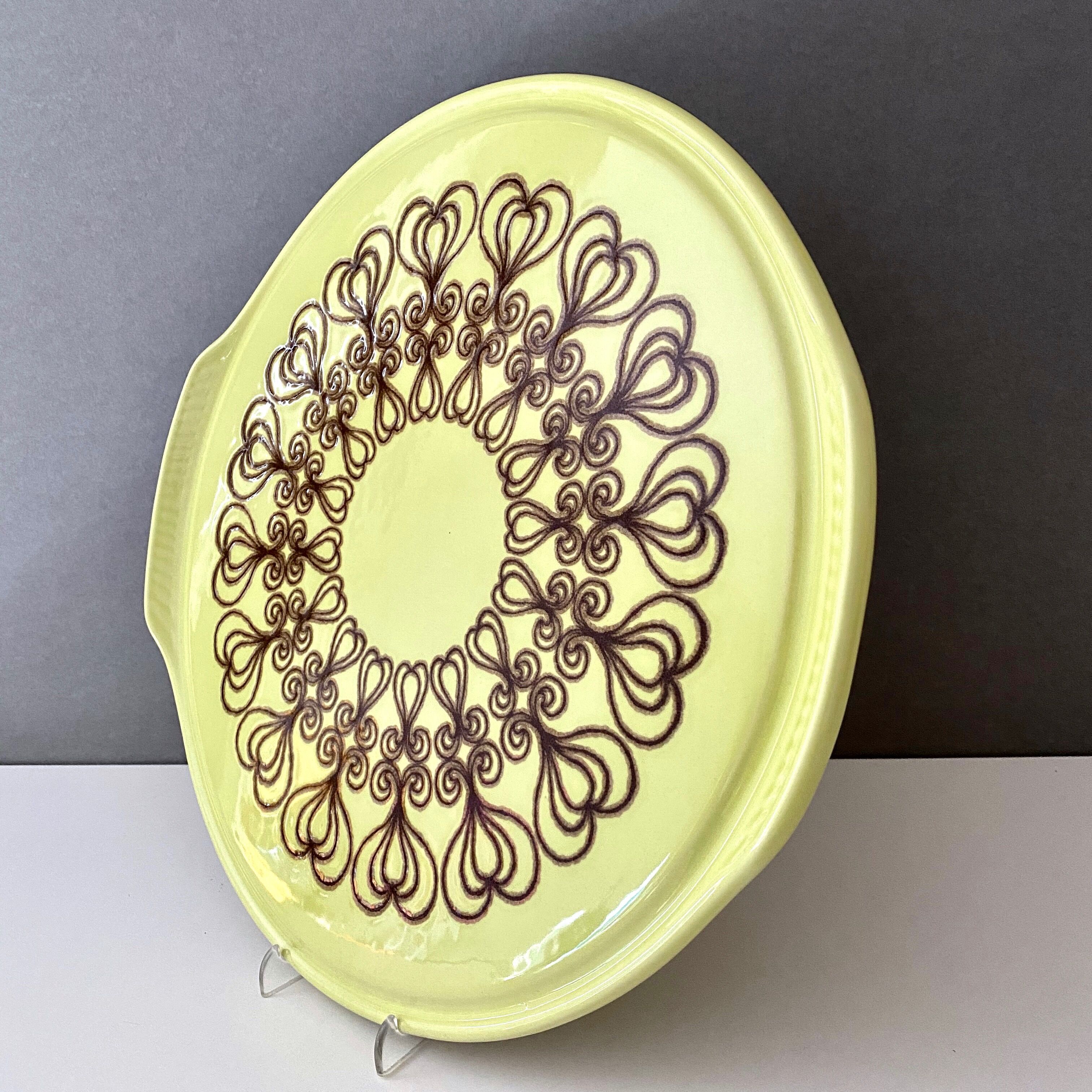 Vintage cake plate 70's, Herbolzheim Keramik Germany