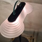 Memphis stijl milan style desk lamp, art nouveau molded glass 1970 to 80