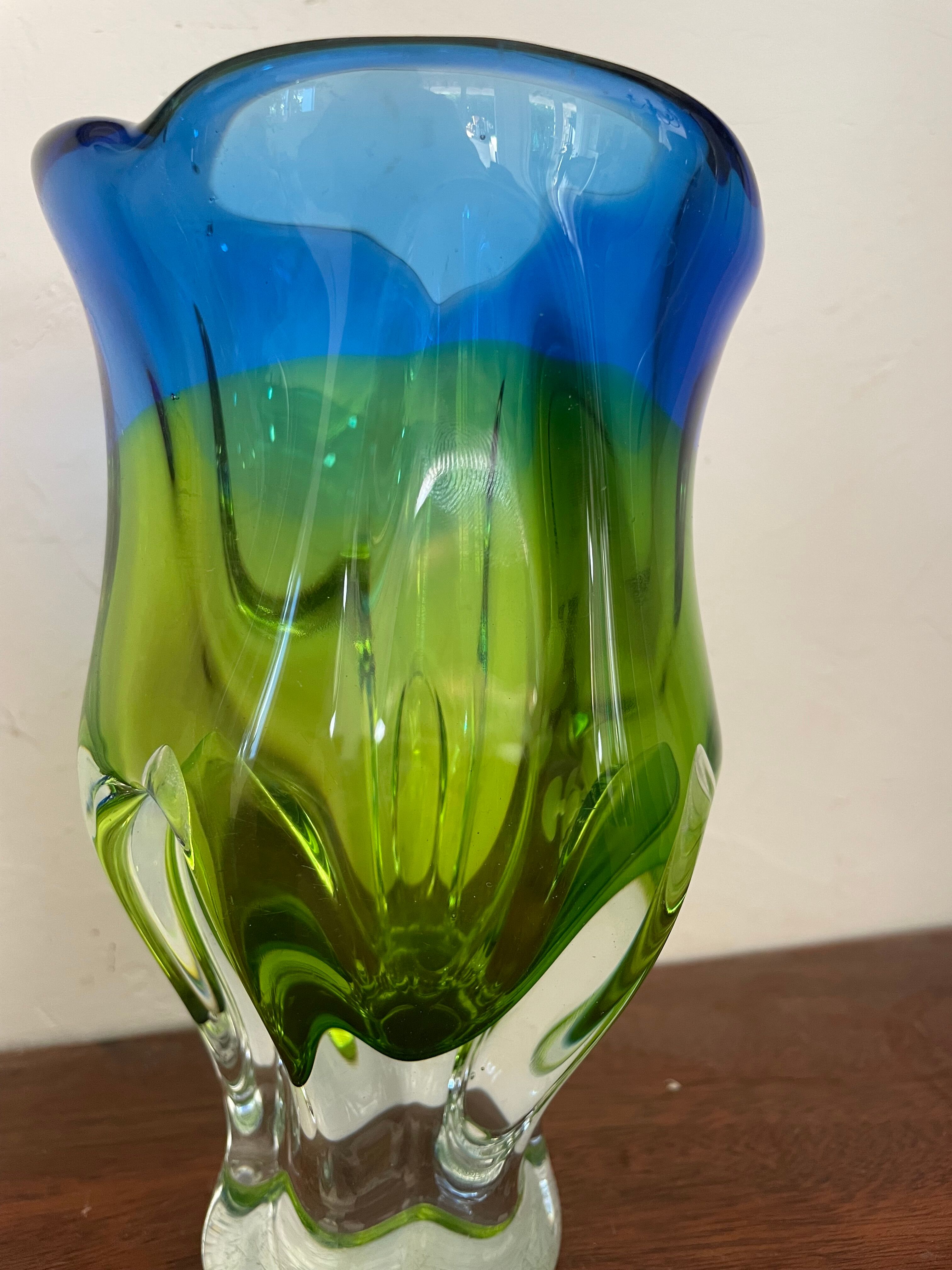 Vintage Bohemian glass vase