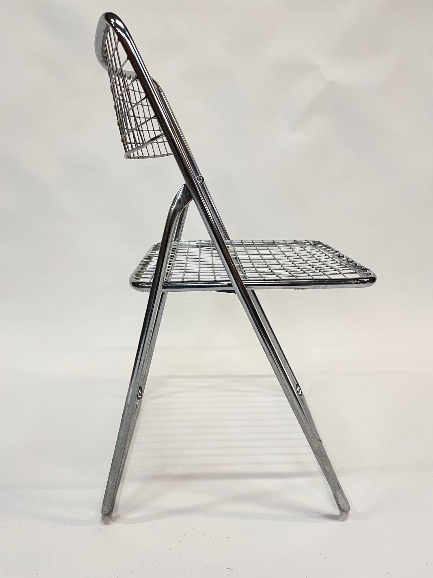 Set of four chrome folding chairs by Niels Gammelgaard for Ikea 1970