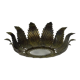 Sun ceiling lamp, double light gilded metal foliage, year 70