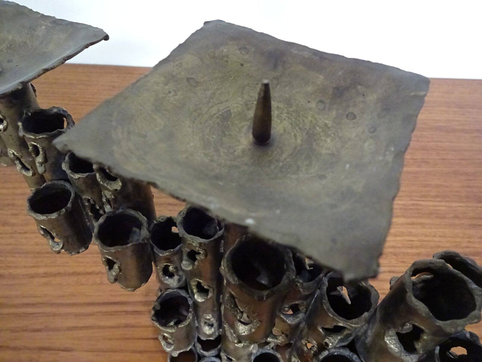 Brutalist Iron Candleholder, 1960s