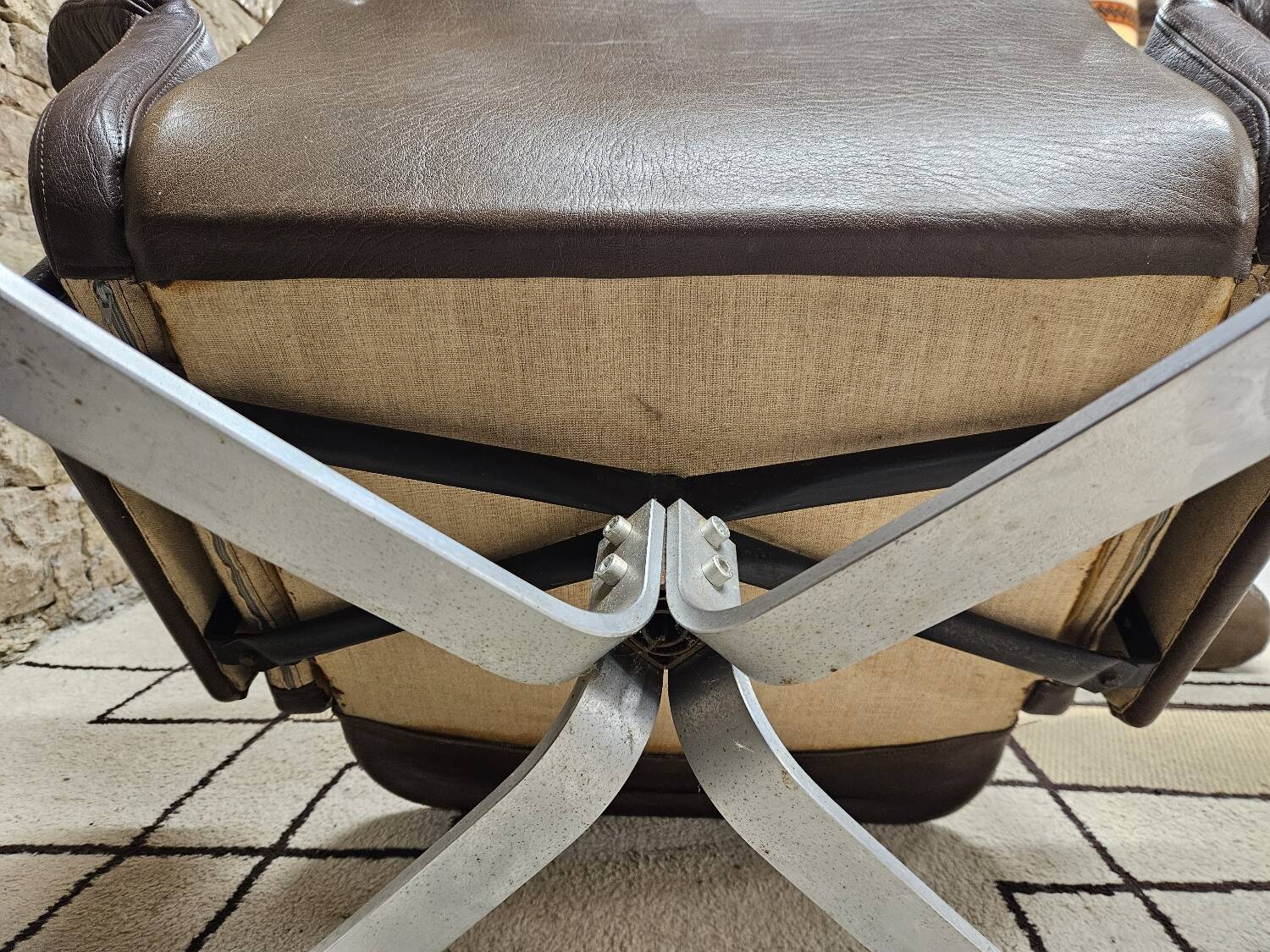 Vintage leather lounge chair 1960